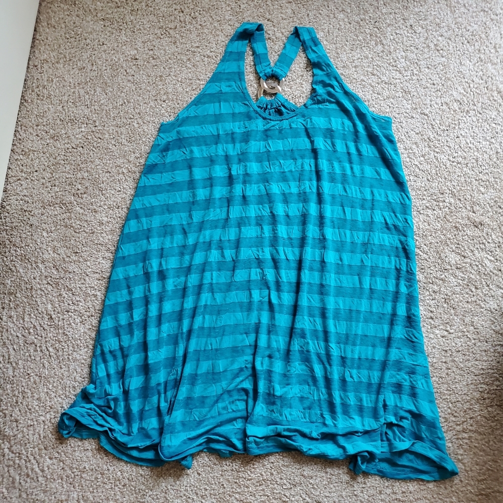 La Vie En Rose | Aqua Striped Swim Coverup